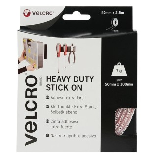 Velcro White Heavy Duty Hook & Loop Tape 50mm x 2.5 m VEL-EC60246