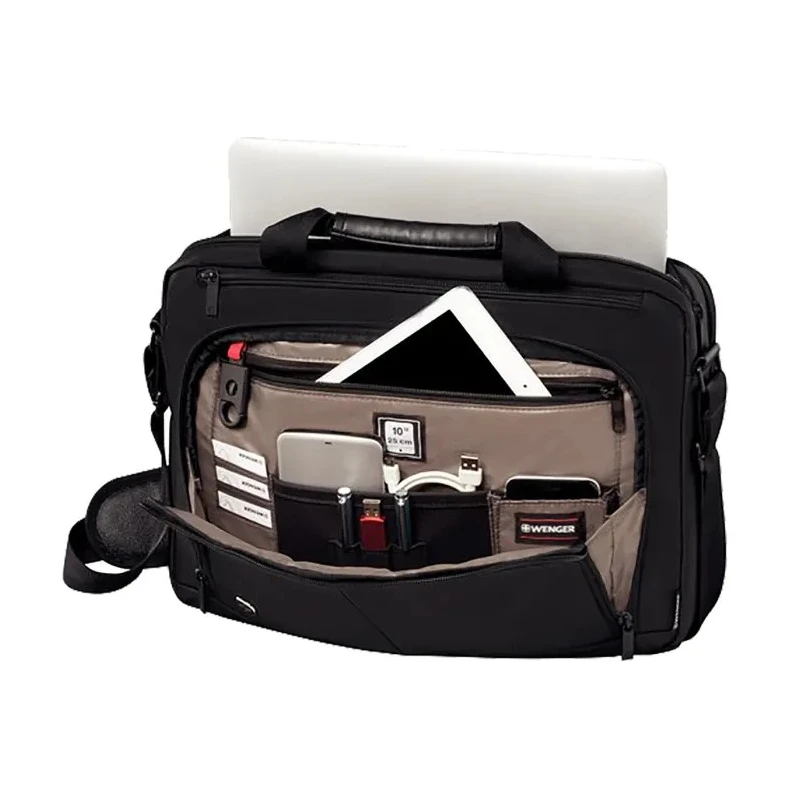 Wenger Source 16 in Briefcase Laptop Case Black Nylon Compact Model 601066