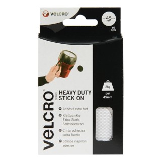 Velcro White Hook & Loop Tape 45mm x 45mm Heavy Duty Self Adhesive Polyamide VEL-EC60249
