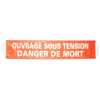 Penta Banner Prohibition Sign Fabric 1m x 0.2m Red & White French Text S85K