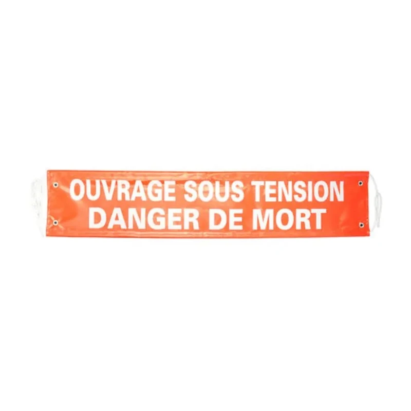 Penta Banner Prohibition Sign Fabric 1m x 0.2m Red & White French Text S85K