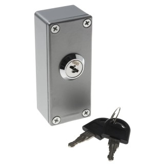 RS PRO Key Switch Surface DP Double Pole Wireless White Metal Housing with 2 Keys 918-4734