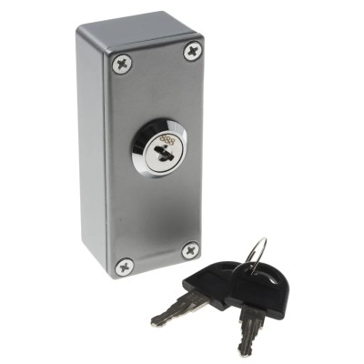 RS PRO Key Switch Surface DP Double Pole Wireless White Metal Housing with 2 Keys 918-4734