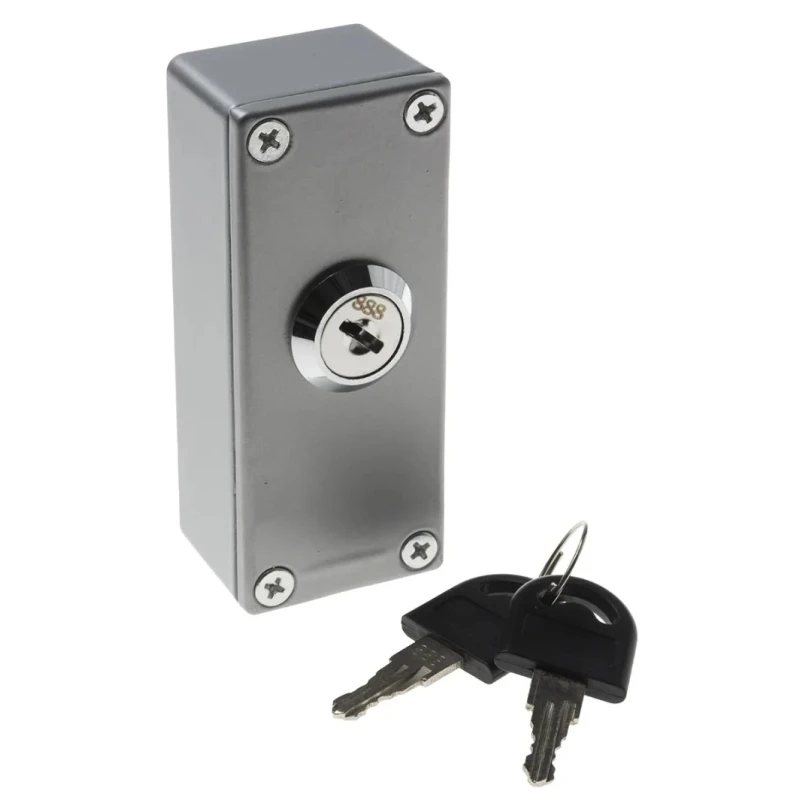 RS PRO Key Switch Surface DP Double Pole Wireless White Metal Housing with 2 Keys 918-4734