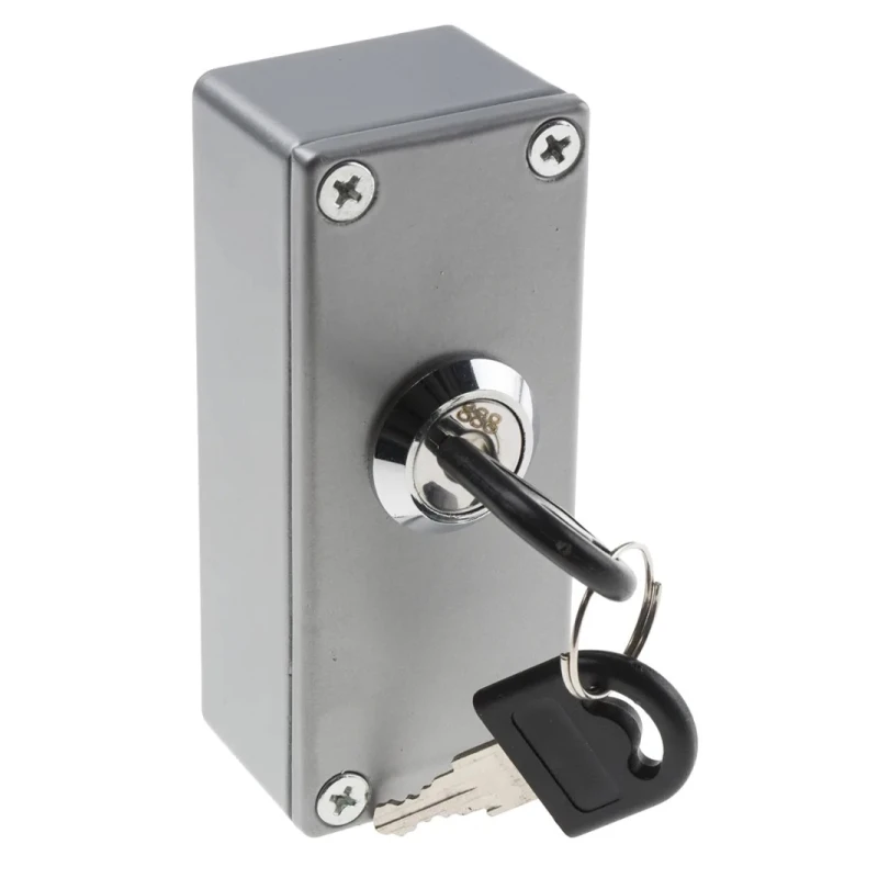 RS PRO Key Switch Surface DP Double Pole Wireless White Metal Housing with 2 Keys 918-4734