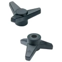 Elesa Black Polyamide 3-Arm Clamping Knob M16 Threaded Hole 130 mm Diameter 65748