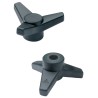 Elesa Black Polyamide 3-Arm Clamping Knob M16 Threaded Hole 130 mm Diameter 65748