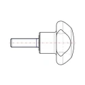 Elesa Black Three-Lobe Clamping Knob M5 Threaded Stud 25 mm Diameter 16 mm Thread Length 167162