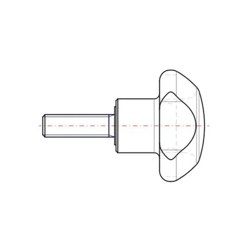 Elesa Black Three-Lobe Clamping Knob M5 Threaded Stud 25 mm Diameter 16 mm Thread Length 167162