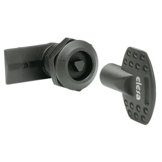 Elesa Black Polyamide Matt Finish Keyed Locking Latch 20 mm Panel-to-Tongue 22.5 mm 421405