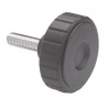 Elesa Black Polypropylene Knurled Clamping Knob M8 Threaded Stud 44 mm Diameter 134381