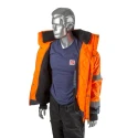 Portwest 300D Industry High Visibility Orange Men's Hi Vis Bomber Jacket, Waterproof, Hooded, Size M 918-6005