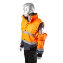 Portwest 300D Industry High Visibility Orange Men's Hi Vis Bomber Jacket, Waterproof, Hooded, Size M 918-6005