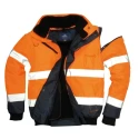 Portwest 300D Industry High Visibility Orange Men's Hi Vis Bomber Jacket L 918-6009