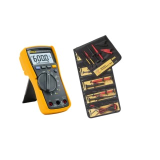 Fluke Digital Multimeter Kit 10 A, 600 V True RMS with Leads and Probes FLK-115/TLK-225-1