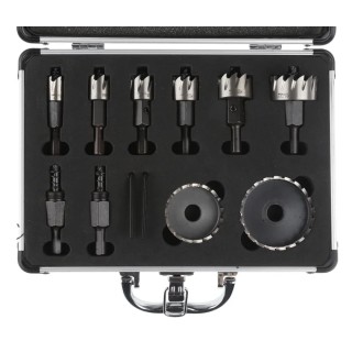 RS PRO 63 mm Diameter HSS Hole Saw Drill Bit Set for Wood, Carbon Steel, Aluminium, 1 mm Shank, 8 Pieces 918-6406