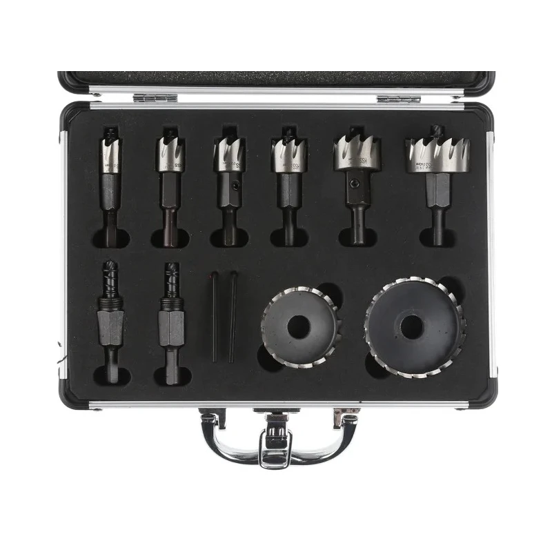 RS PRO 63 mm Diameter HSS Hole Saw Drill Bit Set for Wood, Carbon Steel, Aluminium, 1 mm Shank, 8 Pieces 918-6406