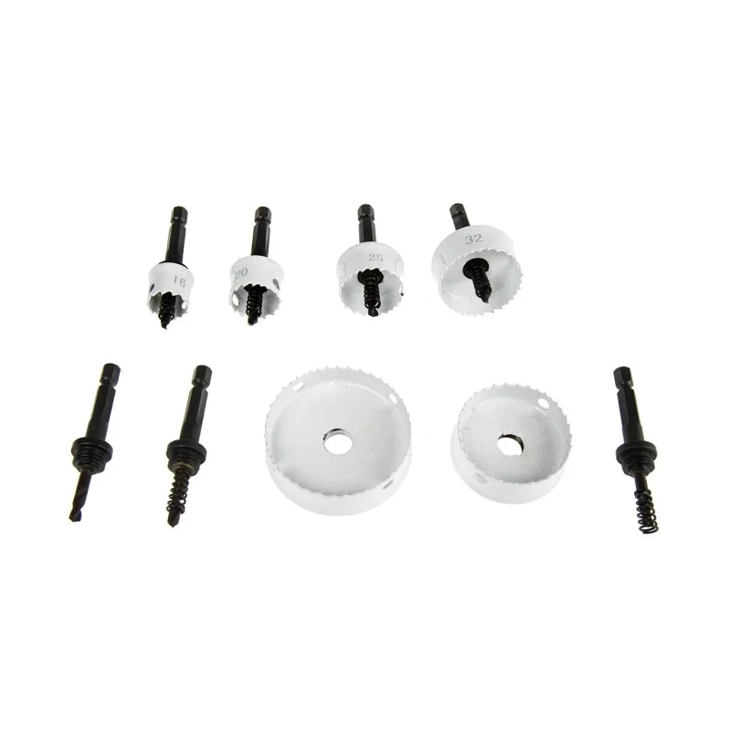 RS PRO Hole Saw Set 6 Pieces, Cobalt, Diameter 16 to 51 mm, Cut Depth 12 mm, Arbor Included 918-6412