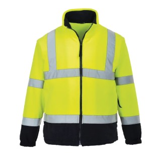 Portwest Men's Hi Vis Two Tone Work Fleece Yellow Navy Size L 918-6021