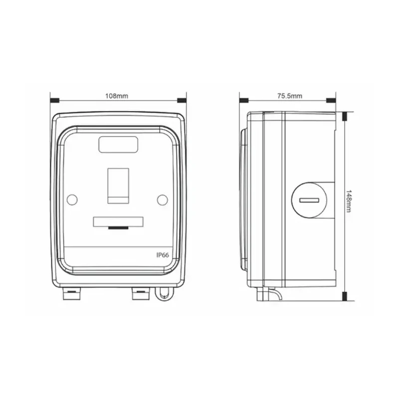 Timeguard 13A 2 Gang Switched Fused Spur 230V AC Polycarbonate IP66 BS1363 TGV103N