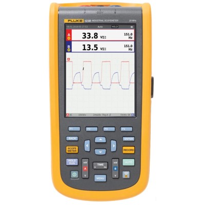 Fluke 20 MHz Handheld Digital Oscilloscope, 2 Channels, 5.7-inch TFT Colour Display, NiMH Battery, CAT III/IV FLUKE-123B/UK