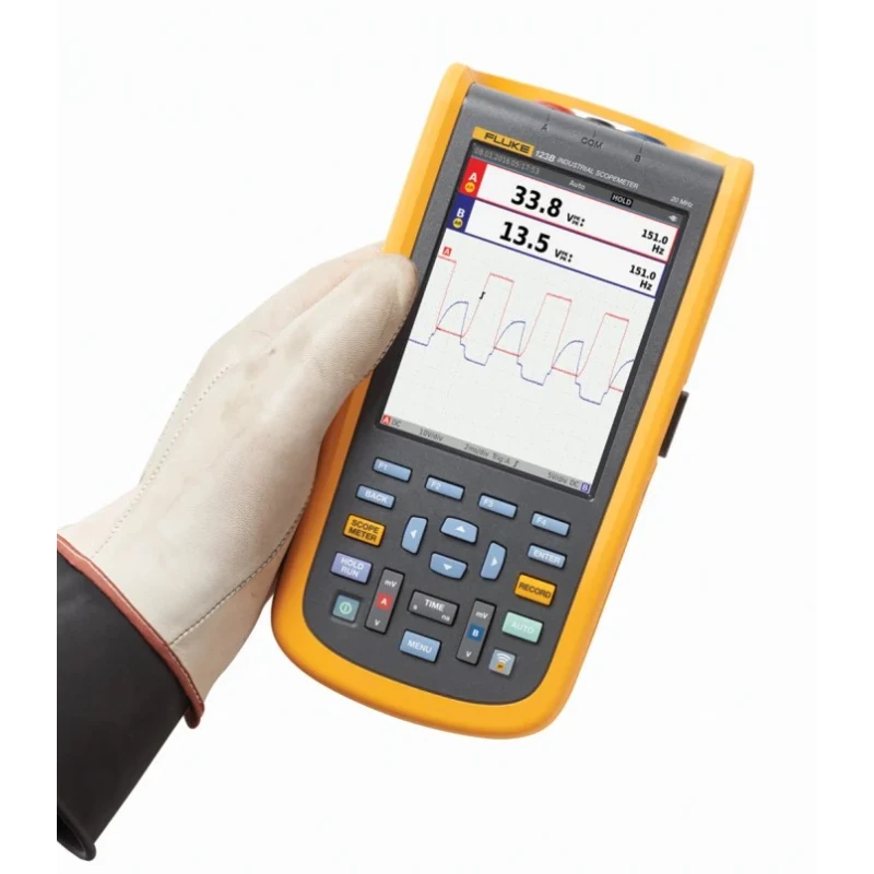 Fluke 20 MHz Handheld Digital Oscilloscope, 2 Channels, 5.7-inch TFT Colour Display, NiMH Battery, CAT III/IV FLUKE-123B/UK
