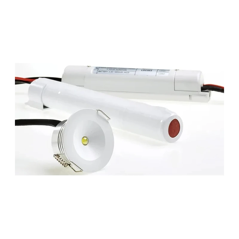 RS PRO LED Emergency Lighting Non-Maintained 3W 230V Mini Spot Light 42mm Width 103lm IP20 918-9988