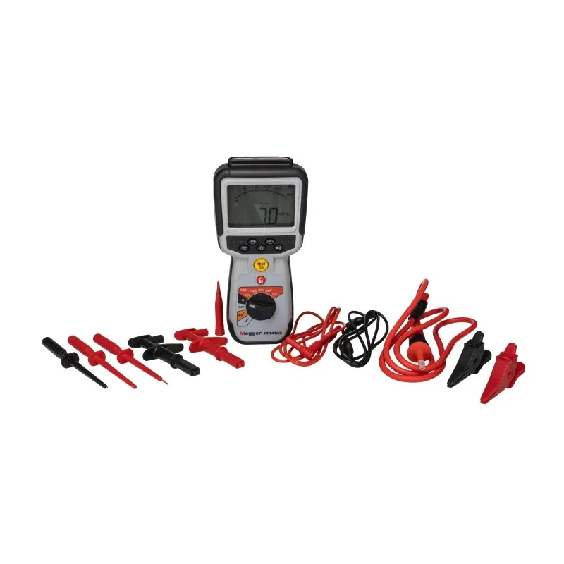 Megger Insulation Tester 10 V Min, 1 kV Max, 200 GΩ Resistance, CAT IV Safety Level MIT410 2
