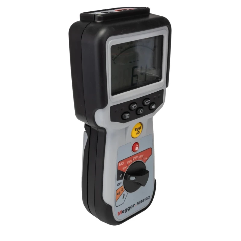 Megger Insulation Tester 10 V Min, 1 kV Max, 200 GΩ Resistance, CAT IV Safety Level MIT410 2