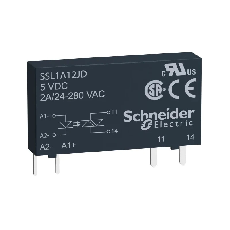 Schneider Electric Harmony Relay Series Solid State Relay 2A Load 280V AC Load 12V DC Control SSL1A12JD