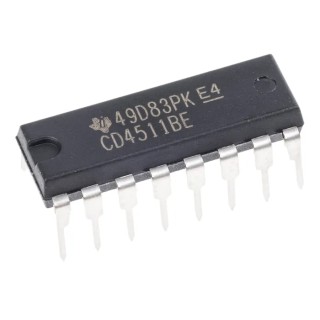 Texas Instruments 16-Pin PDIP Decoder Logic IC, 4 Inputs, 4000 Series CD4511BE