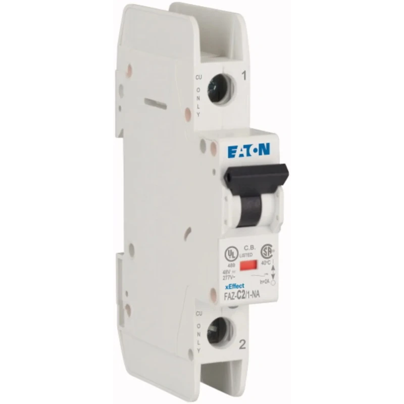 Eaton xEffect Miniature Circuit Breaker 1-Pole 2A Type C 415V AC 48V DC 10kA Breaking Capacity 102080 FAZ-C2/1-NA