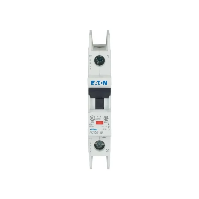 Eaton Miniature Circuit Breaker 1-Pole 4A Type C Thermal Magnetic Tripping 415V AC 48V DC 10kA Breaking 102082 FAZ-C4/1-NA