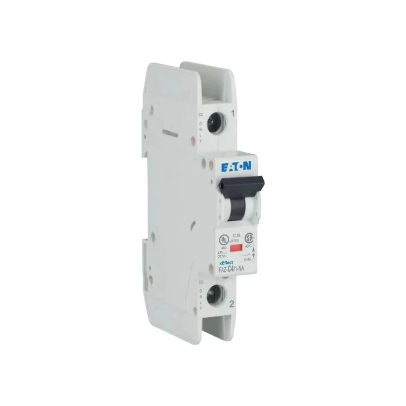 Eaton Miniature Circuit Breaker 1-Pole 4A Type C Thermal Magnetic Tripping 415V AC 48V DC 10kA Breaking 102082 FAZ-C4/1-NA
