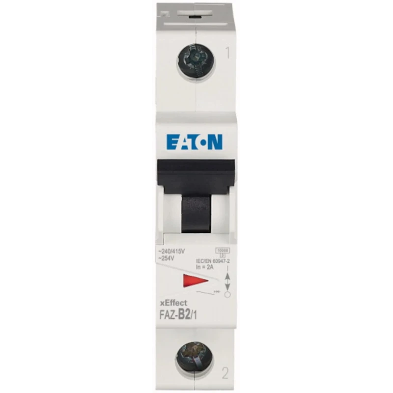 RS PRO xEffect Miniature Circuit Breaker 1-Pole 2A Type B 240V AC 48V DC 10kA Breaking Capacity 278523 FAZ-B2/1