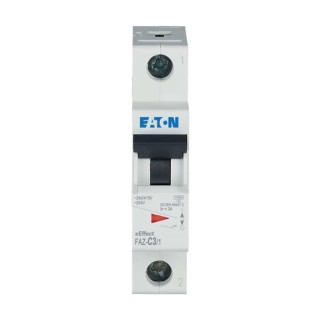 Eaton xEffect Miniature Circuit Breaker 1-Pole 3A Type C Thermal Magnetic 240V AC 48V DC 10kA Breaking 278551 FAZ-C3/1