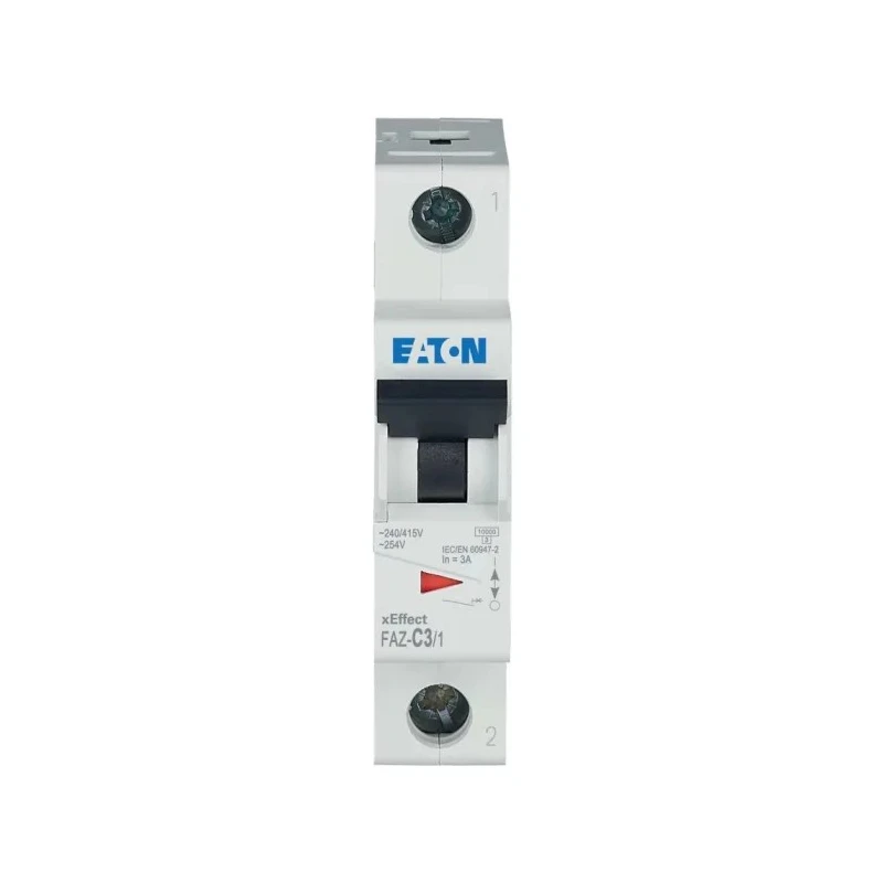 Eaton xEffect Miniature Circuit Breaker 1-Pole 3A Type C Thermal Magnetic 240V AC 48V DC 10kA Breaking 278551 FAZ-C3/1