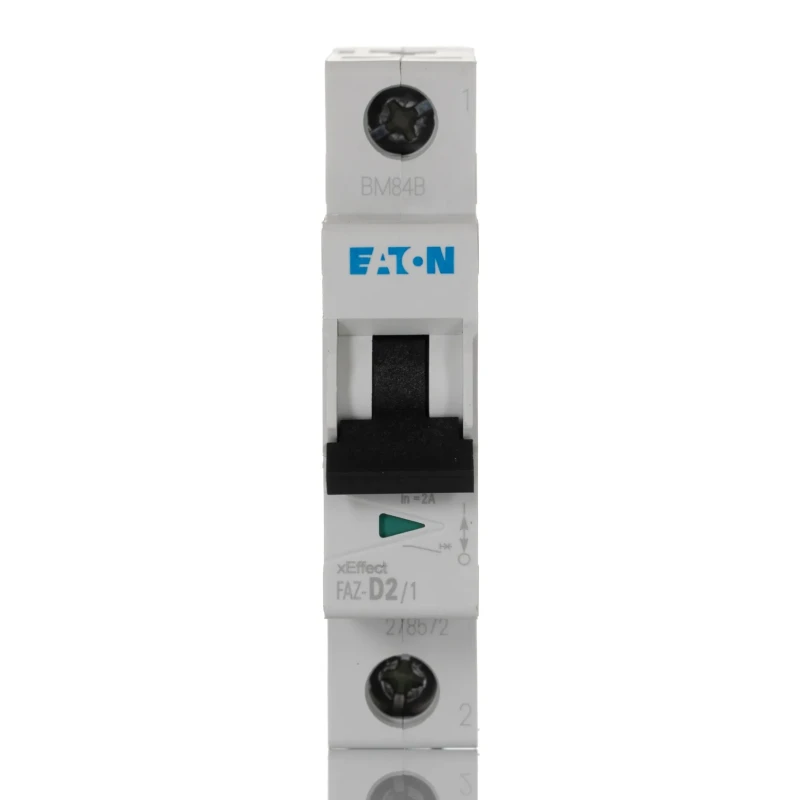 Lovato Electric xEffect Miniature Circuit Breaker, 1-Pole, 2A, Type D, 240V AC, 48V DC, 10kA Breaking 278572 FAZ-D2/1