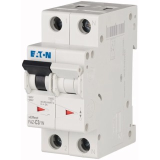Eaton xEffect Miniature Circuit Breaker, 1-Pole, 3A Current, Type C Tripping, 240V AC, 48V DC, 10 kA 278664 FAZ-C3/1N