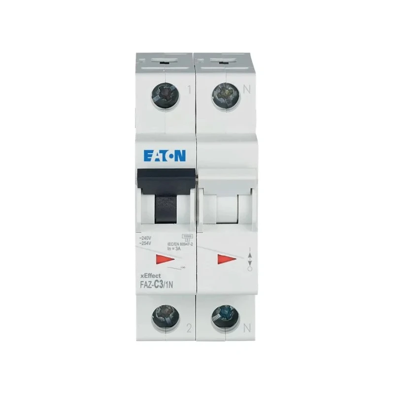 Eaton xEffect Miniature Circuit Breaker, 1-Pole, 3A Current, Type C Tripping, 240V AC, 48V DC, 10 kA 278664 FAZ-C3/1N