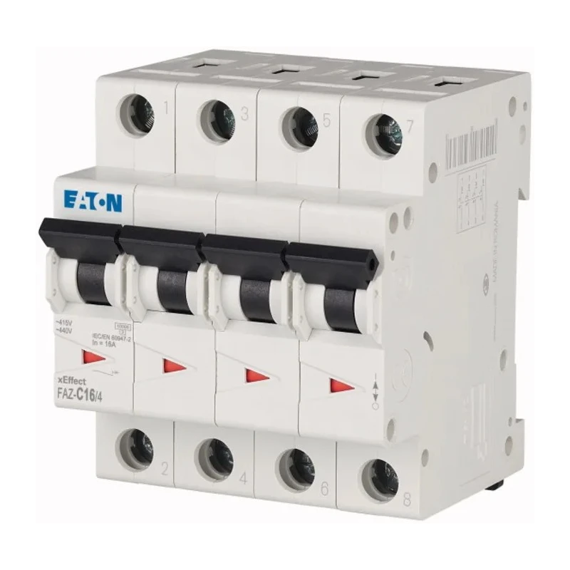 Siemens xEffect FAZ Miniature Circuit Breaker 4-Pole 16A Type C 415V AC 96V DC 10kA Breaking Capacity 279061 FAZ-C16/4
