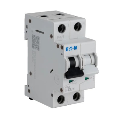Siemens xEffect Miniature Circuit Breaker, 1-Pole, 4A, Type C Tripping, 240V AC, 48V DC, 10kA Breaking 278666 FAZ-C4/1N