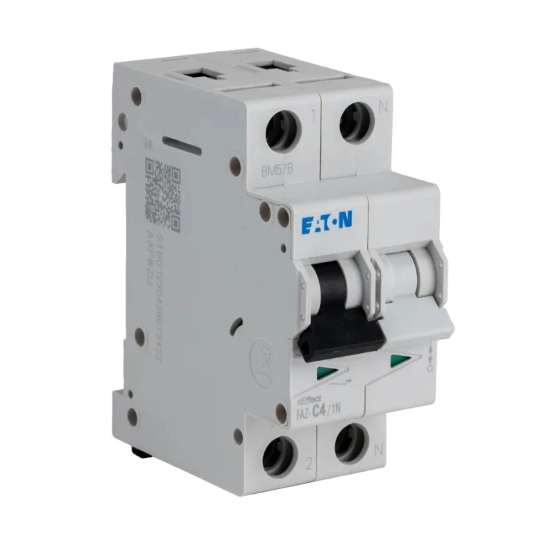 Siemens xEffect Miniature Circuit Breaker, 1-Pole, 4A, Type C Tripping, 240V AC, 48V DC, 10kA Breaking 278666 FAZ-C4/1N