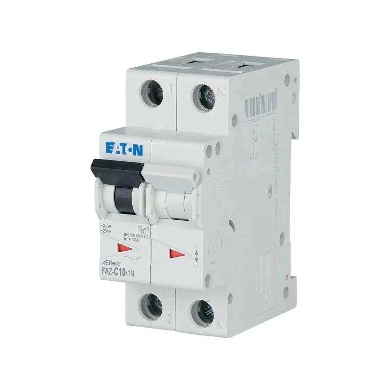 Eaton xEffect Miniature Circuit Breaker 1-Pole 10A Type C 240V AC 48V DC 10 kA Breaking Capacity 278670 FAZ-C10/1N