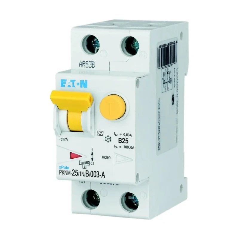Eaton PKNM Series Residual Current Device, 25A, 2-Pole, Type B Tripping, 30mA Sensitivity, 10kA 236269 PKNM-25/1N/B/003-A-MW