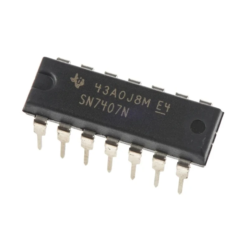 Texas Instruments 6-Channel Buffer & Line Driver Open Collector Non-Inverting 14-Pin PDIP SN7407N
