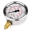 WIKA 63 mm G 1/4 Male Pressure Gauge, 400 bar, Stainless Steel Case, ±1.6% Accuracy 9626969