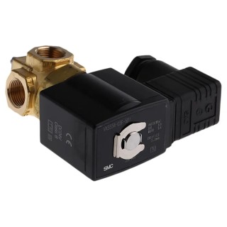 SMC Solenoid Valve 3 Port Direct Acting Brass Body 24V DC 3/8 in G VX3334-03F-5D1