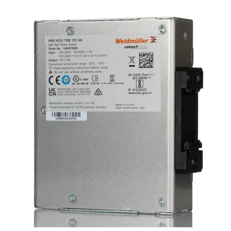 Weidmüller PRO ECO DIN Rail Switch-Mode Power Supply Unit 264V AC/DC Input 16V DC, 6A Output, 72W 1469570000