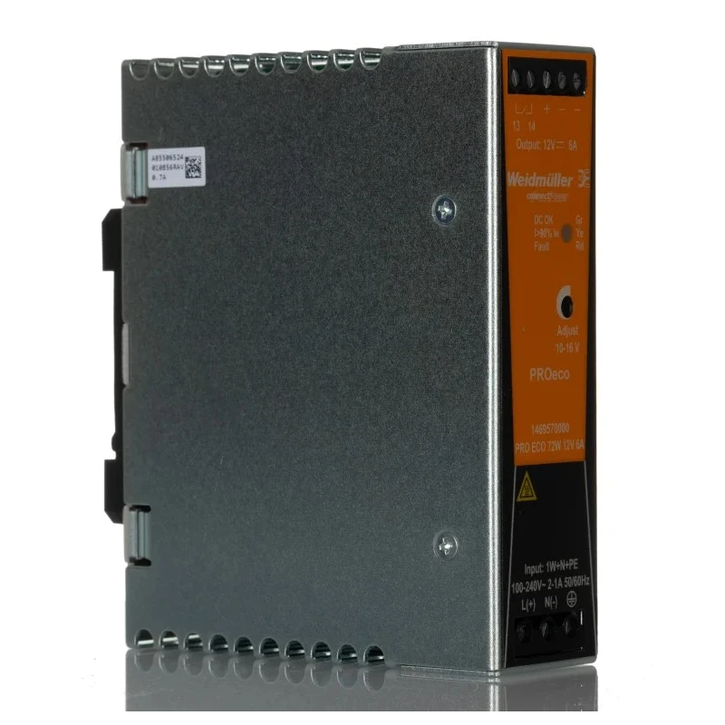 Weidmüller PRO ECO DIN Rail Switch-Mode Power Supply Unit 264V AC/DC Input 16V DC, 6A Output, 72W 1469570000